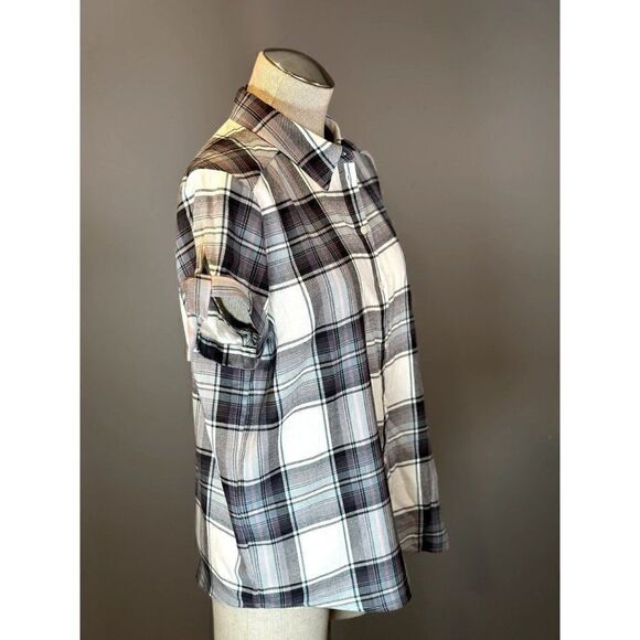 Paige NEW Avery Shirt in Eggshell Multi Size M - Picture 2 of 4